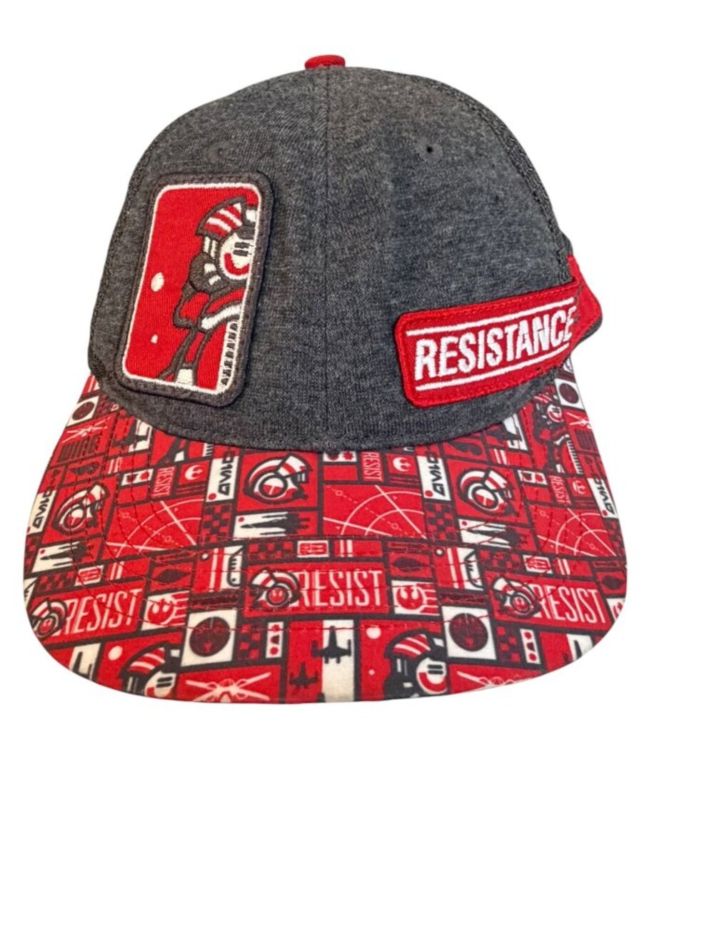 Disney Parks Star Wars Resistance Trucker Snapback Hat Gray Red Mesh Adjustable